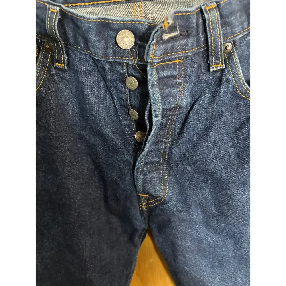 Levi's 501 Original Fit Men's Jeans W34 L32 Dark Wash Button Fly Straight Leg